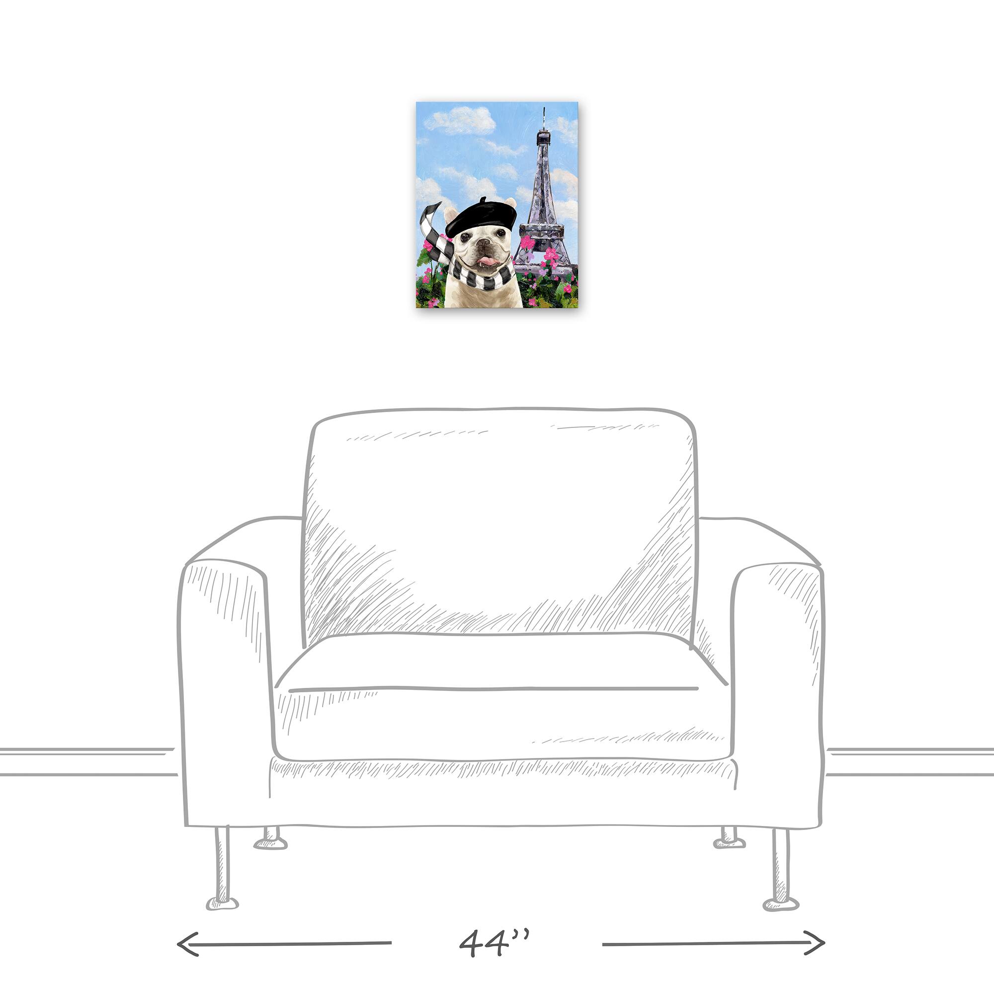 Frenchie in France 1 Canvas Wall Art